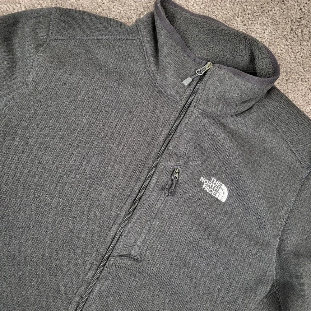 The North Face Gordon Lyons Jacket Mens L Grey Excellent Full Zip Sweater Fleece